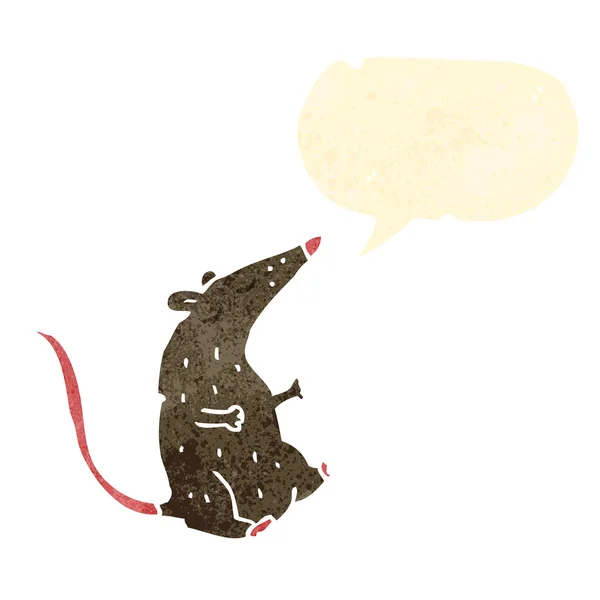 Retro Cartoon Ratte mit Sprechblase — Stockvektor