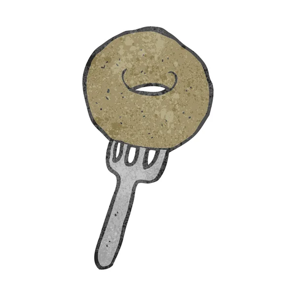 Donut dessin animé rétro — Image vectorielle