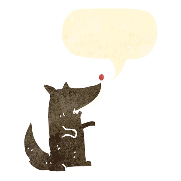 Ретро мультяшная собака с речевым пузырём — стоковый вектор