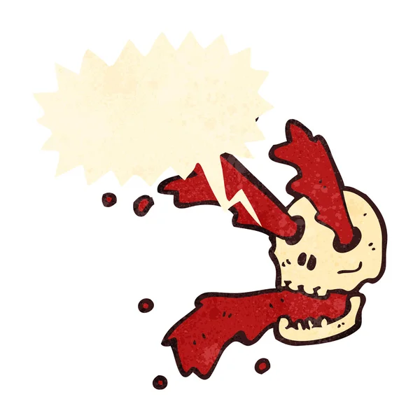 Retro dibujos animados sangre chorreando cráneo bruto — Archivo Imágenes Vectoriales