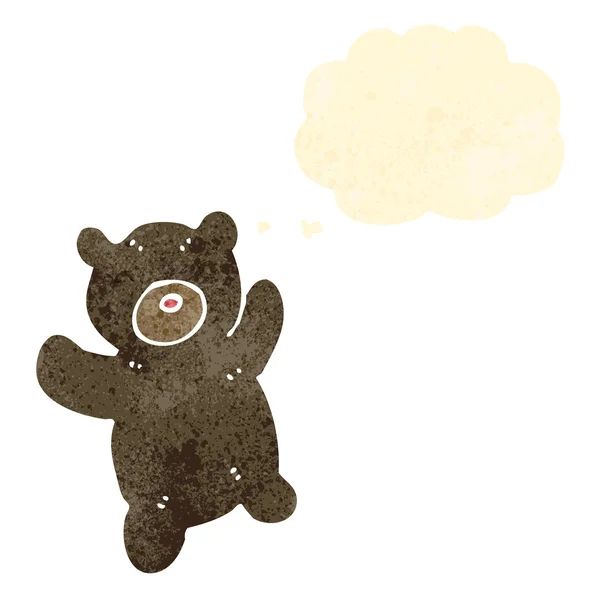 Urso de pelúcia de desenho animado retro — Vetor de Stock