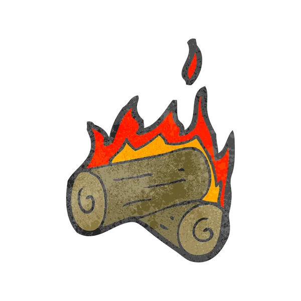 Branden van Logboeken cartoon — Stockvector