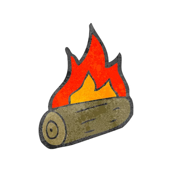 Burning logs cartoon — Stock Vector