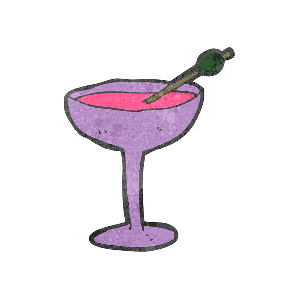 Cocktail dessin animé rétro — Image vectorielle