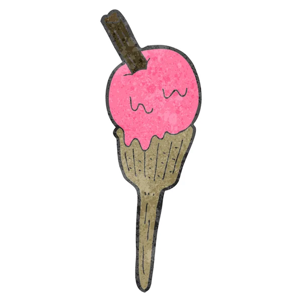 Retro desenho animado cone de sorvete — Vetor de Stock