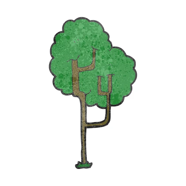 Arbre à dessin animé rétro — Image vectorielle