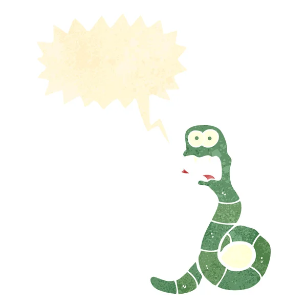 Serpiente siseante de dibujos animados retro — Vector de stock