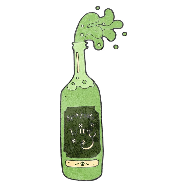 Botella de vino de dibujos animados retro — Vector de stock