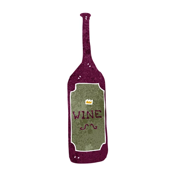 Botella de vino de dibujos animados retro — Vector de stock