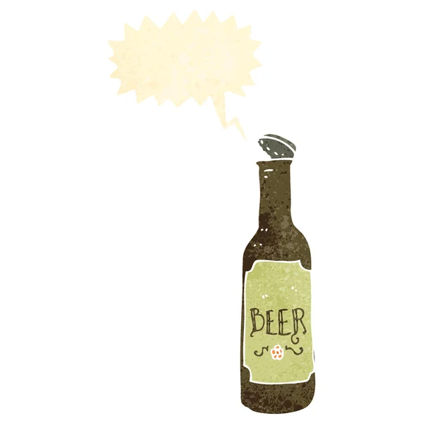 Retro botella de cerveza de dibujos animados — Vector de stock