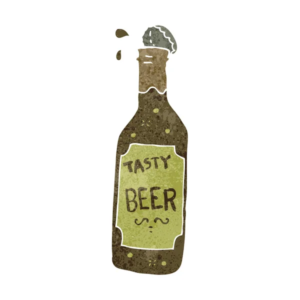 Bottiglia di birra cartone animato retrò — Vettoriale Stock