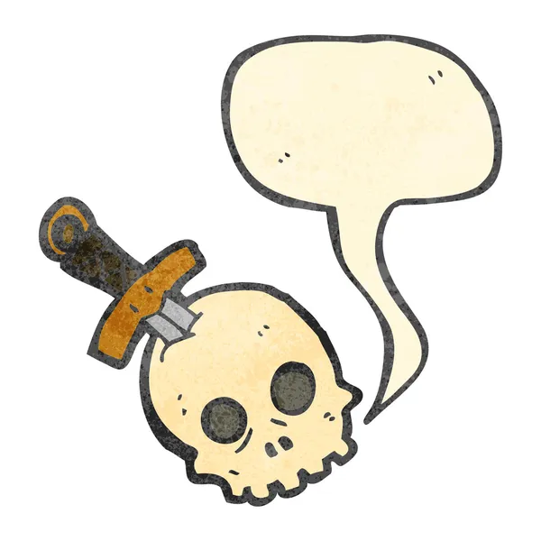 Retro cartoon skull with sword — Stockový vektor