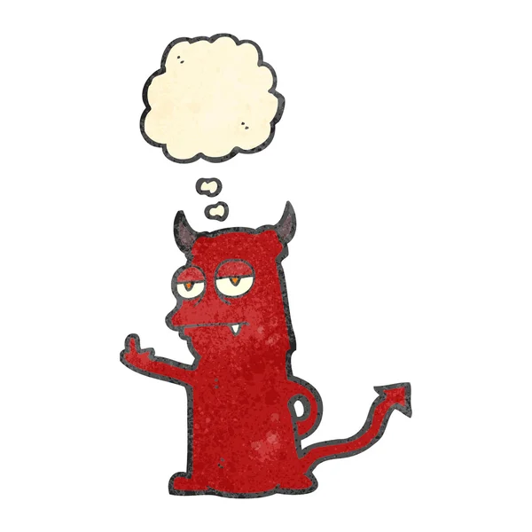 Ретро мультфильм грубый маленький дьявол — стоковый вектор