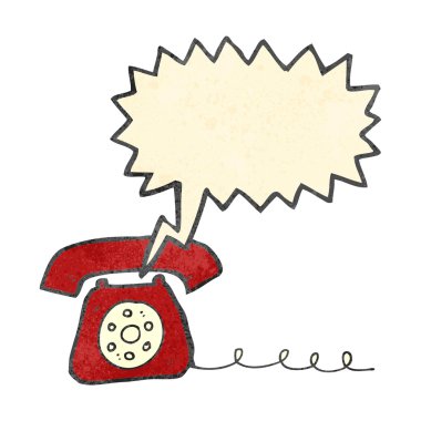 telefon zil retro çizgi film