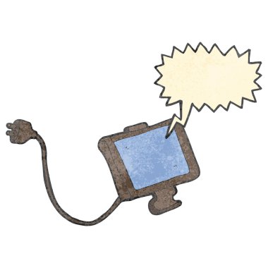 Retro karikatür bilgisayar ekranı