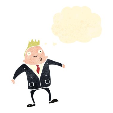 omuzlarında shrugging retro karikatür işadamı