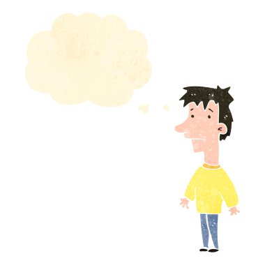 retro karikatür adamı düşünme