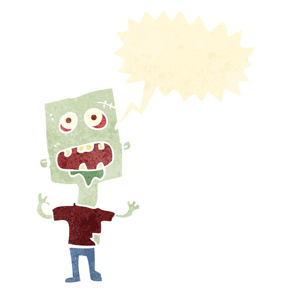 Zombie de dibujos animados retro — Vector de stock