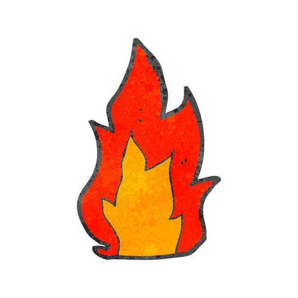 Feu de dessin animé rétro — Image vectorielle