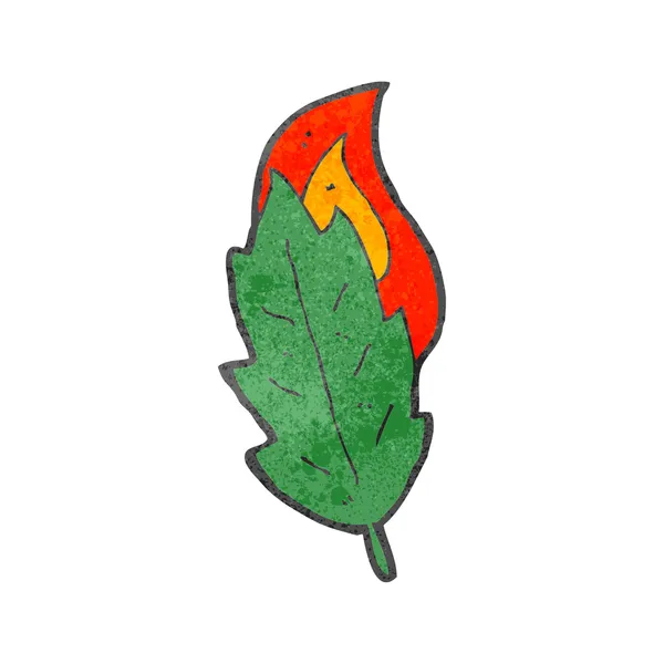 Retro kreskówka liść płonące — Wektor stockowy