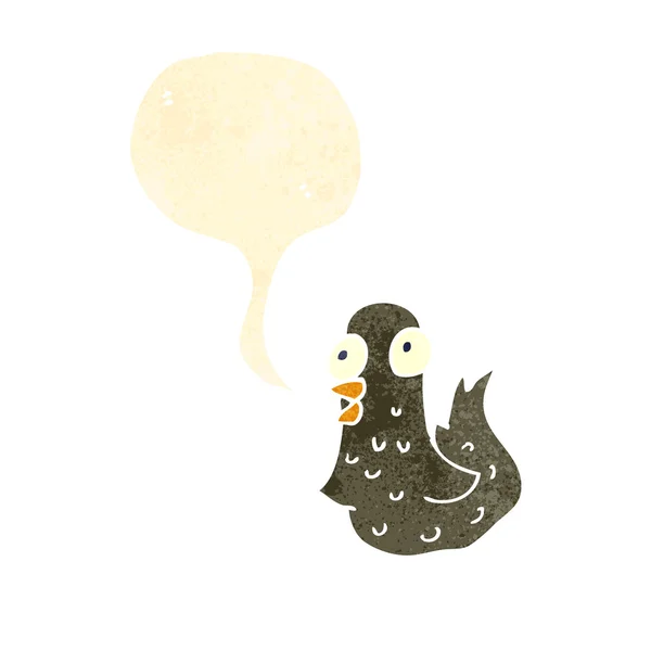 レトロな漫画のつぶやきの鳥 — ストックベクタ