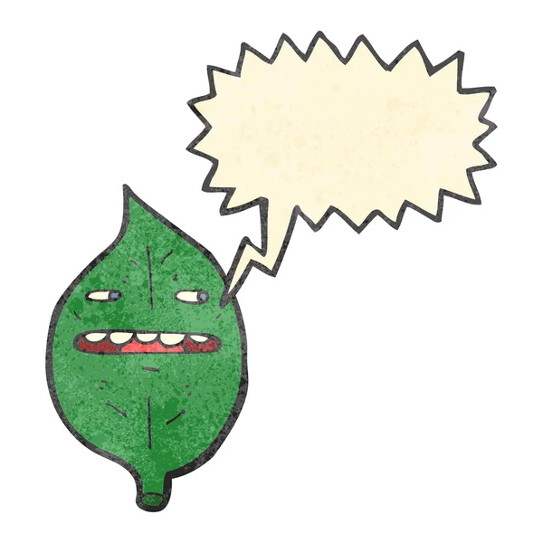 Retro cartoon talking leaf — Stock Vector