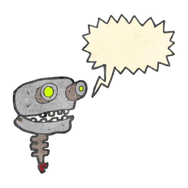 Eski robot kafa cartoon — Stok Vektör
