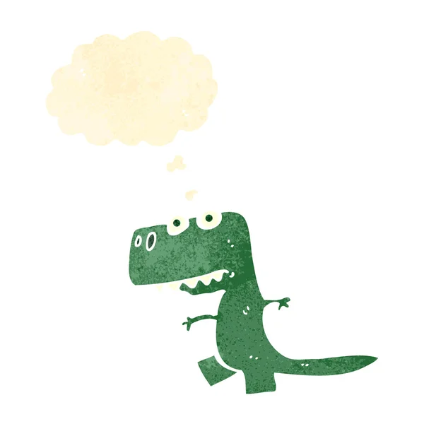 Retro cartoon little dinosaur — Stock Vector