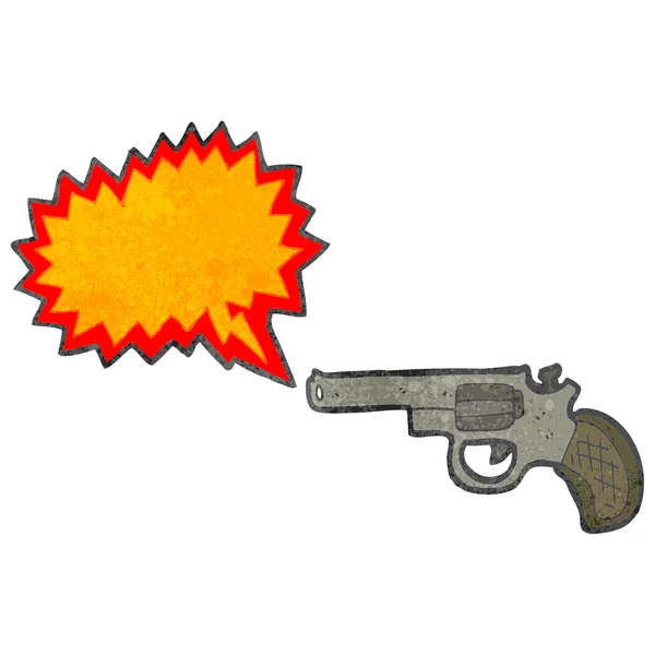 Retro cartoon firing pistol — Stock Vector