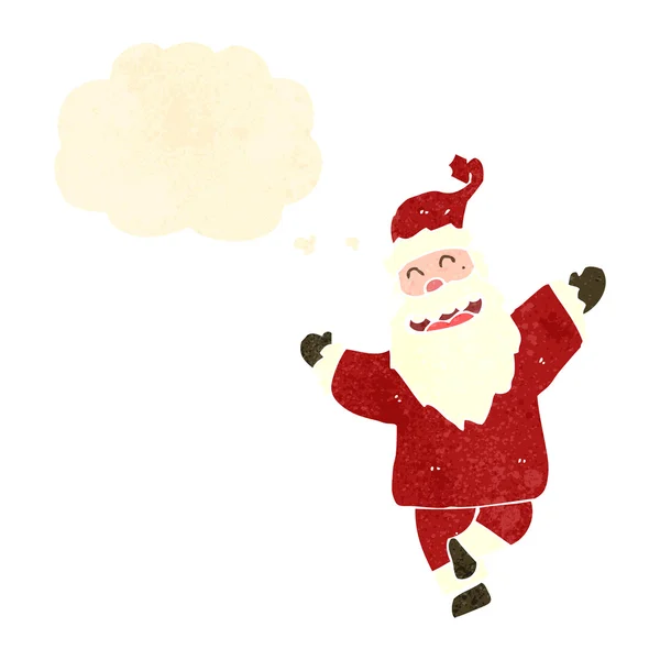 Retro dibujos animados bailando santa claus — Vector de stock