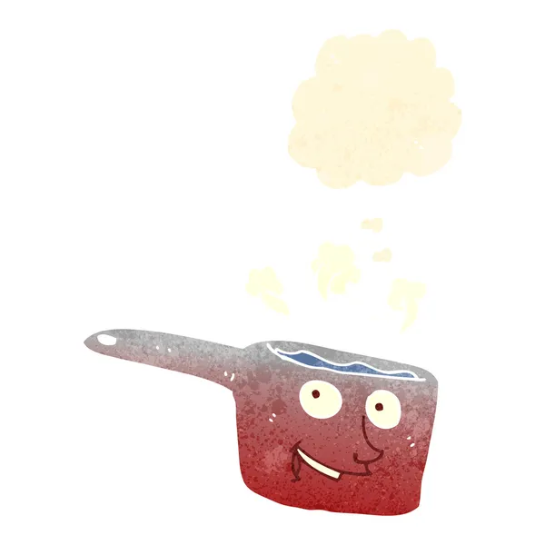 Retro cartone animato rosso pentola calda — Vettoriale Stock