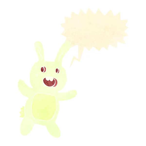 Retro cartone animato spettrale coniglio coniglio — Vettoriale Stock