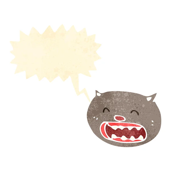 Retro desenho animado gato meowing — Vetor de Stock