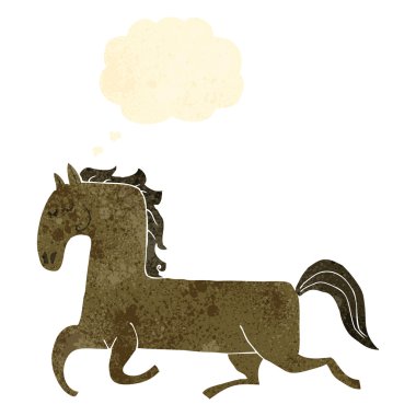 Retro karikatür çalışan at