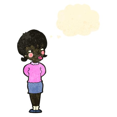 fikir kadınla Retro çizgi film