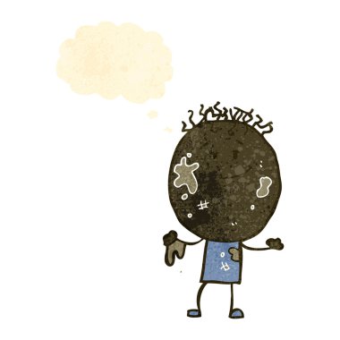 Retro karikatür kirli çocuk