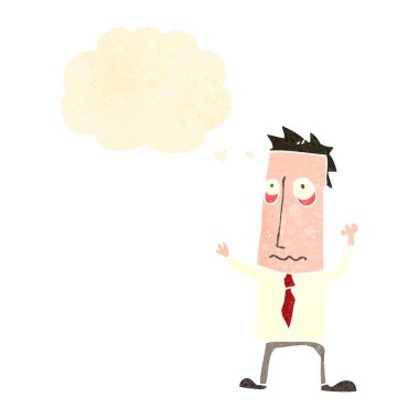 Retro karikatür stresli iş adamı