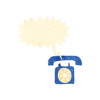 telefon zil retro çizgi film