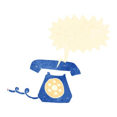 telefon zil retro çizgi film