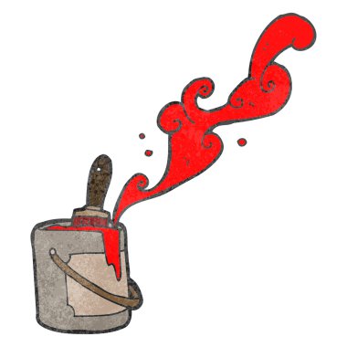 Retro karikatür kırmızı boya