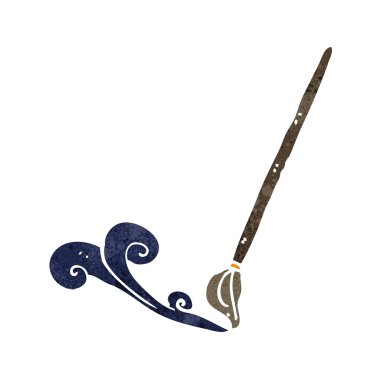 Kaligrafi fırçası retro çizgi film