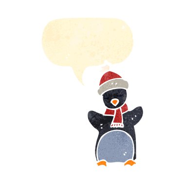 Retro karikatür penguen