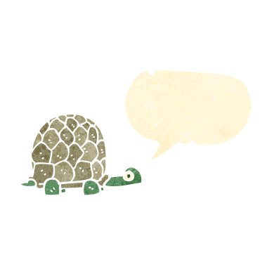 sevimli kaplumbağa retro çizgi film