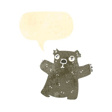 Retro karikatür wombat ile konuşma balonu