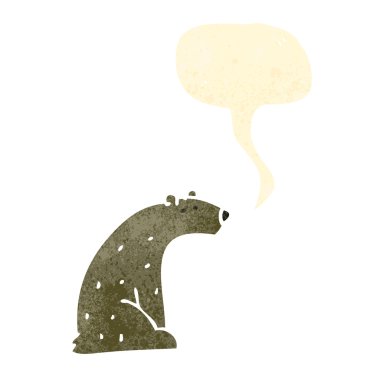 Retro karikatür ayı ile konuşma balonu