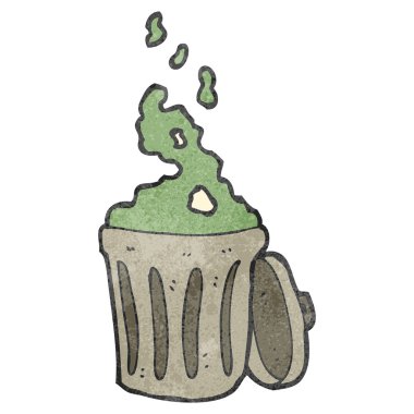 Retro karikatür çöp kutusu