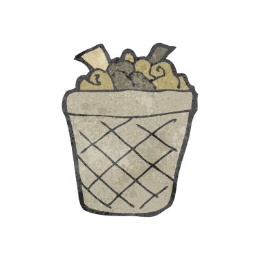 Retro karikatür çöp kutusu