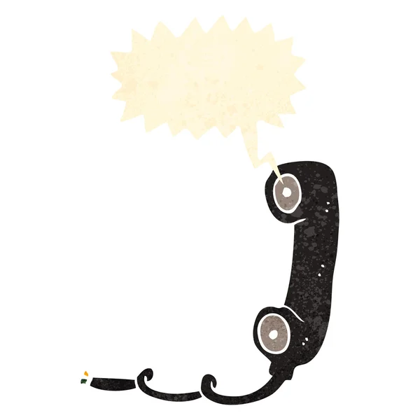 Retro tecknad gamla telefon mottagare — Stock vektor