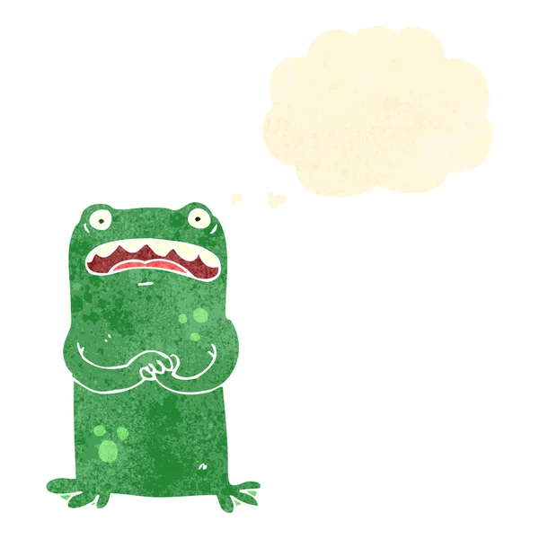 Retro cartoon nervous frog — Stock Vector