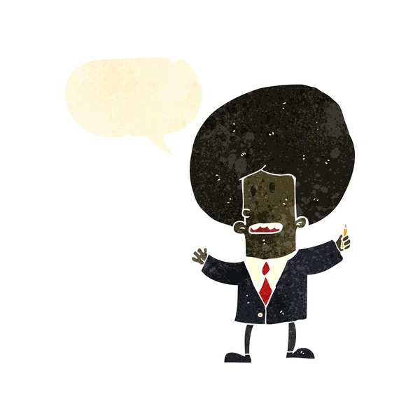 Retro dessin animé grand homme d'affaires cheveux — Image vectorielle